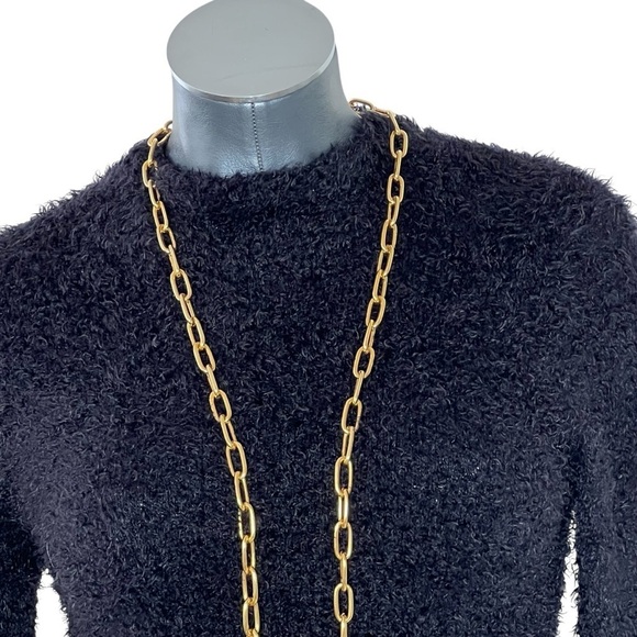 VTG AK ANNE KLEIN Classic Heavy Gold-tone Chain Link Metal Necklace 26" - Picture 15 of 15